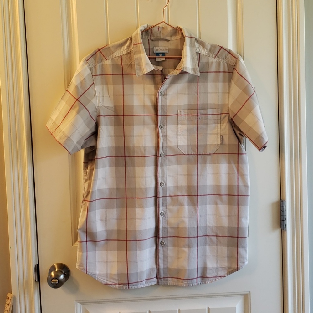 Columbia | Gray and White Button Down Top